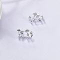 wholesale 925 Sterling Silver Mushroom Rose Cross Stud Claw Earrings - Gothic Cuff Jewelry for Women Gifts-0-1