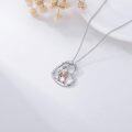 wholesale 925 Sterling Silver Heart-Shaped Sister Necklace with Crystal Fashion s for Women-0-4