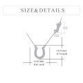 wholesale 925 Sterling Silver Horseshoe Luck Star Cubic Zirconia Platinum Plated Pendant Necklace-0-2