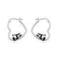 TOUPOP Sterling Silver Animal Heart Hoop Earrings Panda Bunny Fox Black Cat Corgi-0-0