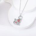 wholesale Sterling Silver Lab Grown Diamond Cat Birth Flower Necklace for Women-0-42