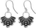 wholesale 925 Sterling Silver Black Shell Drop Earrings for Women RBG Dissent Collar Inspired Jewelry-0-0