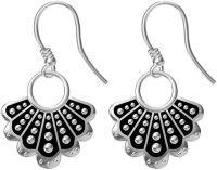 wholesale 925 Sterling Silver Black Shell Drop Earrings for Women RBG Dissent Collar Inspired Jewelry-Drop Earrings