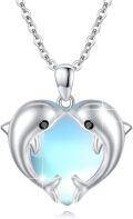wholesale 925 Sterling Silver Blue Crystal Dolphin Pendant Necklace for Women Ocean Life s-0-1