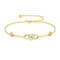 wholesale 925 Sterling Silver Plated Gold 14k Yellow Gold Cubic Zirconia Infinity Heart Charm Bracelet for Women Valentines Day s-0-0
