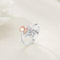wholesale 925 Sterling Silver Unicorn Heart Flower Crown Open Ring Fashion Jewelry for Girls and Women-0-3
