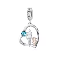 wholesale 925 Sterling Silver Family Love Charm Bracelet for Daughter Mother Lover - Birthday Valentine's Day Gifts-02-12-December