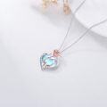 wholesale TOUPOP Gifts For Mom/grandma 925 Sterling Silver Moonstone Necklace For Mom/grandma Rose Flower Love Heart Necklaces I Love You Mom/grandma Mothers Day Jewelry Gifts For Women -0-4