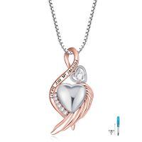 wholesale 925 Sterling Silver Cross Memorial Urn Necklace Wholesale With Wings And Heart Crystals-Infinity-Rose-Infinity-Rose
