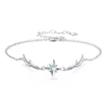 wholesale 925 Sterling Silver Star Moonstone Charm Anklets Wholesale with Wings and Chain for Women Girls Beach  7 Adjustable Size-0-0