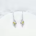 TOUPOP Sterling Silver Aquamarine November Birthstone Dangle Drop Earrings-0-2