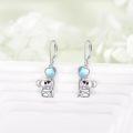 wholesale 925 Sterling Silver Heart-Shaped Moonstone Koala Drop Earrings-0-3