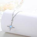 wholesale 925 Sterling Silver Blue Opal Star Pendant Necklace for Women Girls -0-1