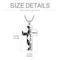 wholesale 925 Sterling Silver Cross Pendant with Engraved Bible Verse I Can Do All Things on Black and White Patterned Background - 3D Design Chain Necklace for Men Women  -0-5
