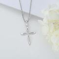 wholesale 925 Sterling Silver Leaf Design Pendant with Cubic Zirconia and Chain for Women-0-2