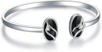 wholesale 925 Sterling Silver Black Onyx Oval Cuff Bangle Bracelet for Women Gifts-B-Black Onyx