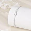 wholesale 925 Sterling Silver Heart & Infinity Charm Bracelet - Adjustable Gift for Her-0-3