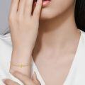 wholesale 14K Gold Sideways Cross Charm Bracelet with Diamond Accent - Religious Gifts for Her (Yellow)-0-2