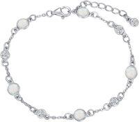 wholesale  Sterling Silver Natural Stone Anklet Bracelet for Women -Opal Bracelet 7\"-9\"