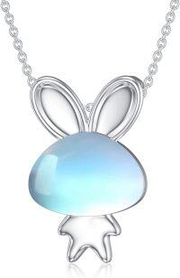 wholesale 925 Sterling Silver Blue Opalite Bunny Rabbit Pendant Necklace-Rabbit
