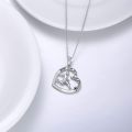 wholesale 925 Sterling Silver Soccer Necklace with Heart Pendant - Hypoallergenic Sports Jewelry Gift for Men Women-0-4