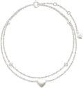 wholesale 14K Gold Double Chain Heart Charm Ankle Anklet for Women - Mother's Day Gifts-0-0