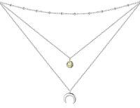 wholesale Sterling Silver Gold Plated Moonstone Crescent Moon Choker Necklace for Women-August