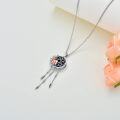 wholesale 925 Sterling Silver Synthetic Moonstone Flower Dreamcatcher Feather Pendant Necklace-0-4