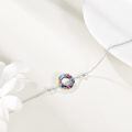 wholesale 925 Sterling Silver Infinity Circle Bracelet Wholesale With Rainbow Charm-0-14