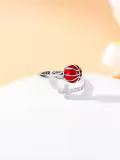 TOUPOP Sterling Silver Crystal Christmas Birthday Gifts For Sports Fans Rings-0-1