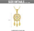wholesale 14K Gold Stone Dainty Dreamcatcher Tree Of Life Pendant Necklaces For Women-0-2