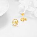 wholesale 14k Gold Mountain Circle Earrings Wholesale Pair-0-4