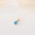 wholesale 14K Gold Diamond (I2 I3) 2Ct Teardrop Birthstone Necklace for Women-0-6