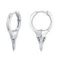 wholesale 925 Sterling Silver Skull Spike Huggie Hoop Earrings Punk Gothic Jewelry for Women and Men-0-0