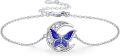 wholesale 925 Sterling Silver Blue Enamel Butterfly & Crescent Moon Adjustable Celtic Knot Bracelet - Irish  for Women-0-0