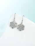 wholesale 925 Sterling Silver Multicolor Gemstone Flower Drop Earrings-0-3