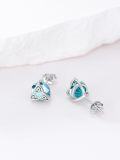 wholesale 925 Sterling Silver Celtic Knot Stud Earrings with Pink Birthstone for Women-0-15