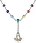 wholesale 925 Sterling Silver Sloth Charm Rainbow CZ Y-Necklace for Women Girls  43cm Chain Length-0-0