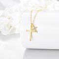 wholesale 14K Gold Cubic Zirconia Small Cross Pendant Necklaces for Women Gifts Jewelry Accessories-0-2