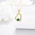 wholesale 14K Gold Blue Crystal Heart Infinity Love You Forever Pendant Necklace for Women Gifts-0-2