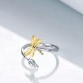 wholesale TOUPOP 925 Sterling Silver Rings For Women Bee Hummingbird Butterfly Ladybug Dragonfly Owl Open Rings For Teens Birthday -0-2