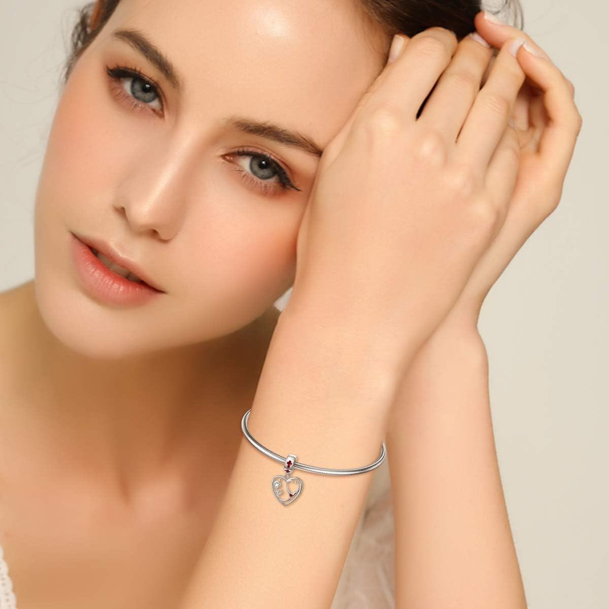 wholesale 925 Sterling Silver Heart Stethoscope Nurse Cross Charm Bracelet  for Women Girls-0-4