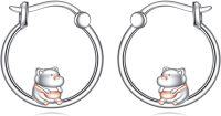 wholesale 925 Sterling Silver Pig Hoop Earrings - Cute Animal  for Women-pig earrings