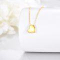 wholesale 14K Yellow Gold Heart Pendant Necklace, 0.32 Inch Vintage Love Charm, 16+2 Chain, Ideal Gift for Women-0-3