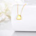 wholesale 14K Yellow Gold Heart Pendant Necklace, 0.32 Inch Vintage Love Charm, 16+2 Chain, Ideal Gift for Women-0-3
