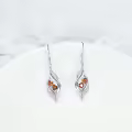 TOUPOP Sterling Silver Aquamarine Dangle Drop Earrings-0-2