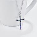 wholesale 925 Sterling Silver Abalone Shell Inlay Cross Pendant Necklace for Women and Men Christian s-0-1