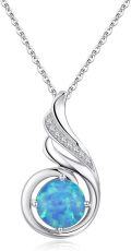 wholesale 925 Sterling Silver & Opal Phoenix Necklace for Women - Luck & Renewal Symbol, Hypoallergenic Jewelry Gift for Mom Wife Daughter Sister (23.5x13mm, 2.18g)-0-0