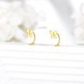 wholesale 14K Gold Butterfly Small Hoop Studs Minimalist Ear Cuff Set Gift for Her-0-3