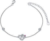 wholesale Sterling Silver Birthstone Stethoscope Bracelet for Women Nurse Doctor Gift-Pink